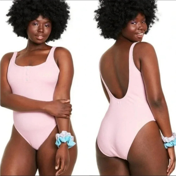 ✨NWT Stoney Clover X Target Pink Cheeky High Leg One Piece Swimsuit Size XXS 00 - Picture 1 of 12